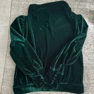 Elegant Velvet Green Blouse
